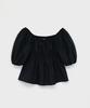 320SHOWROOM Two-Way Off-Shoulder Puff Blouse Black
