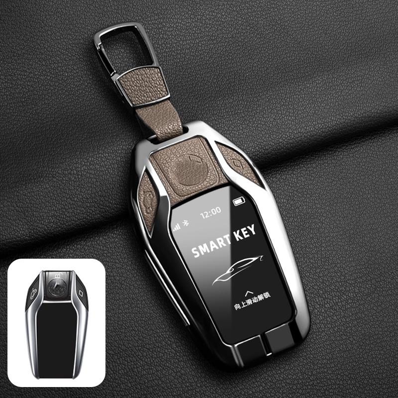 Goat Leather Zinc Alloy Car Key Case For Bmw 7 Series 730Li 740Li 535L E6 Series X3 X4 X5 I8 Key Case Car Rc Smart Key Case