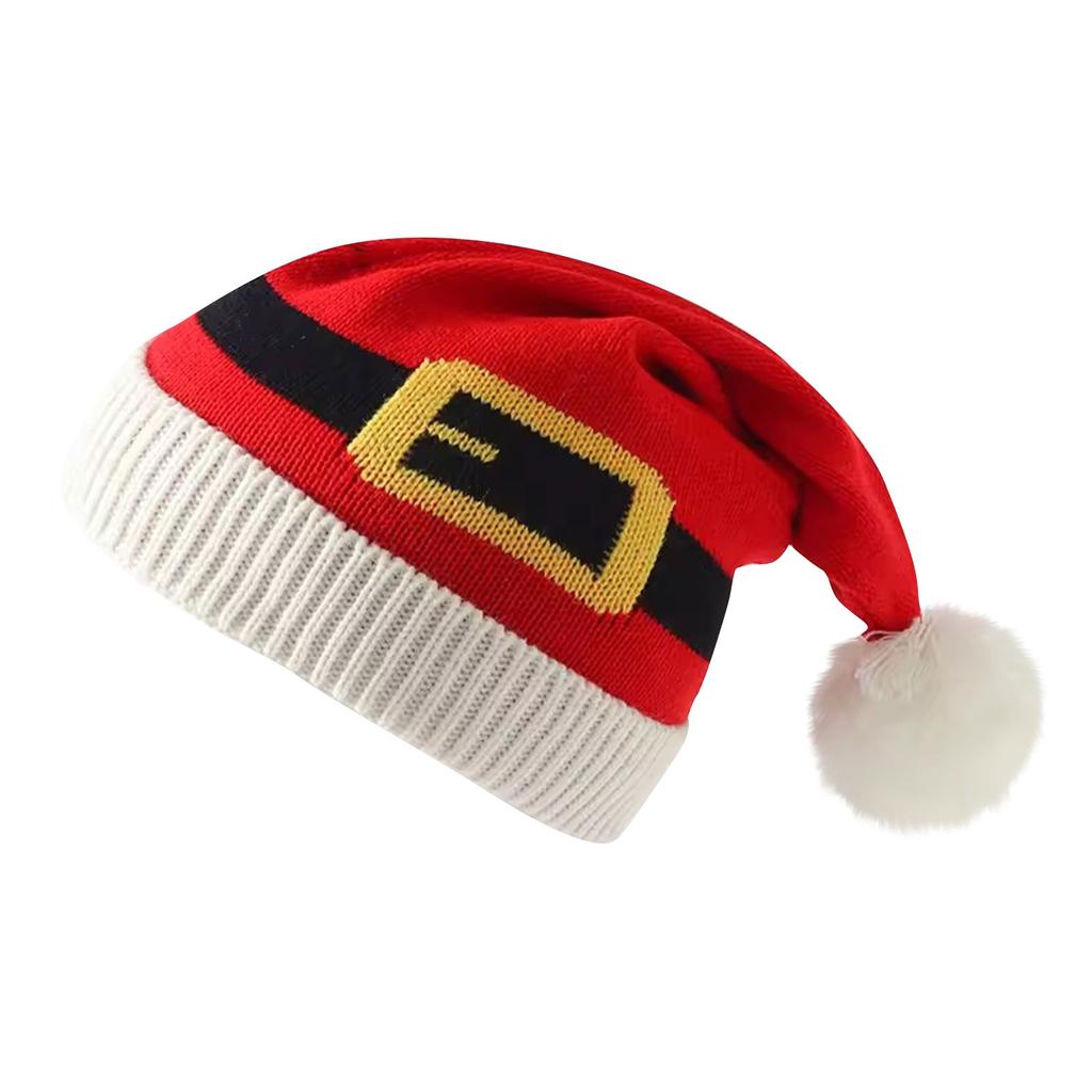 Children's Christmas Decoration Plush Hat Gift Gift Adult Claus Red Knitted Wool Hat