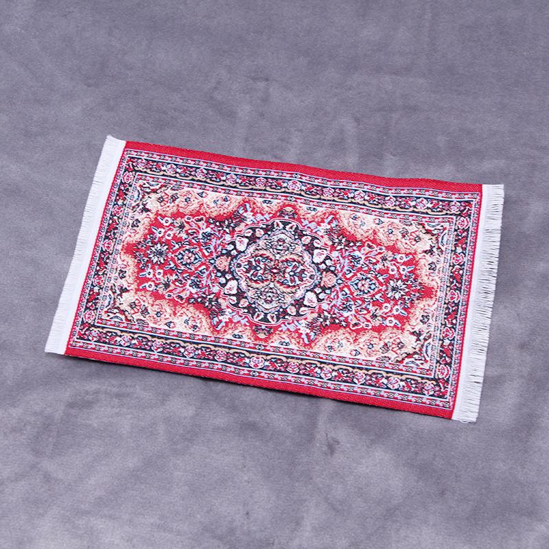 1Pcs Miniature Dollhouse Carpet Turkish Style Playing House Mini House Decor Floor Miniature Weaving Rug Doll Accessories