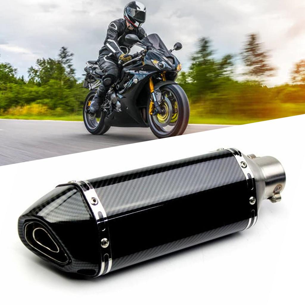 Motorcycle Rear Exhaust Pipe Stainless Steel Rust Proof High Temperature Resistant Fit for 51mm Pipe