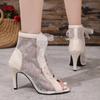 Stiletto Heel Pointed Open Toe Bag with Waterproof Platform Fashion All-in-one Comfortable Non-slip Breathable Sandals for Women