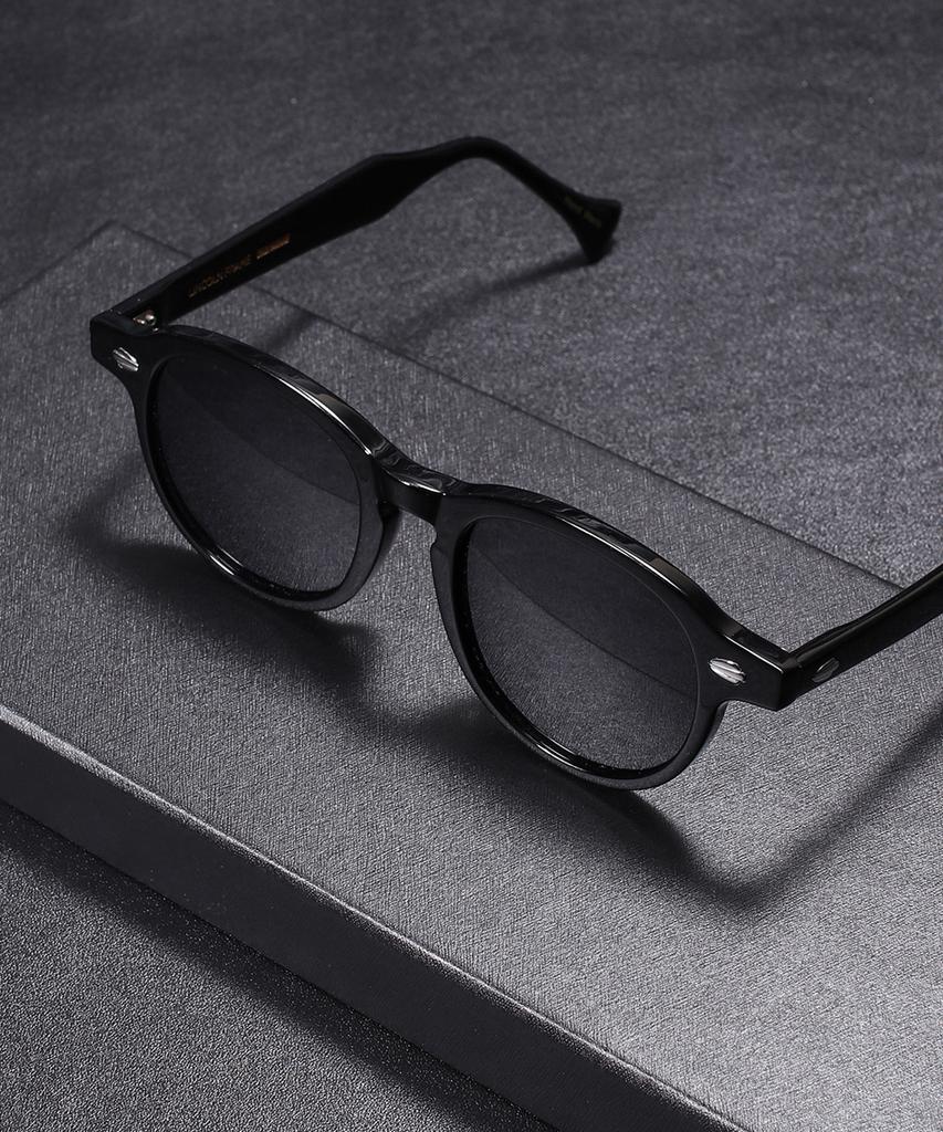 Lingkeonpeuleim Vintage524 Acetate Sunglasses Black