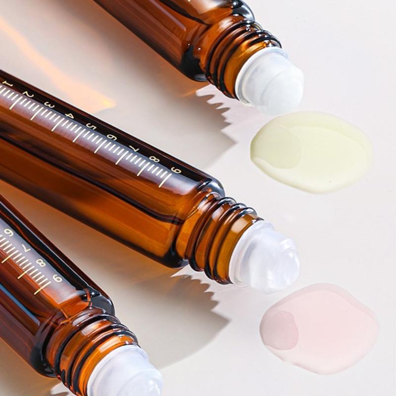 Essential Oil Roller Bottles 10ml Dropper Bottles Amber Glass Roller Bottles with Caps for Travel Glass Roll on Bottles