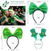 St. Patrick's Day Green Clover Hair Band Elf Hat Headband Set