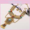 Ethnic Style Simulation Gemstone Decoration Women Necklace And Earring Set