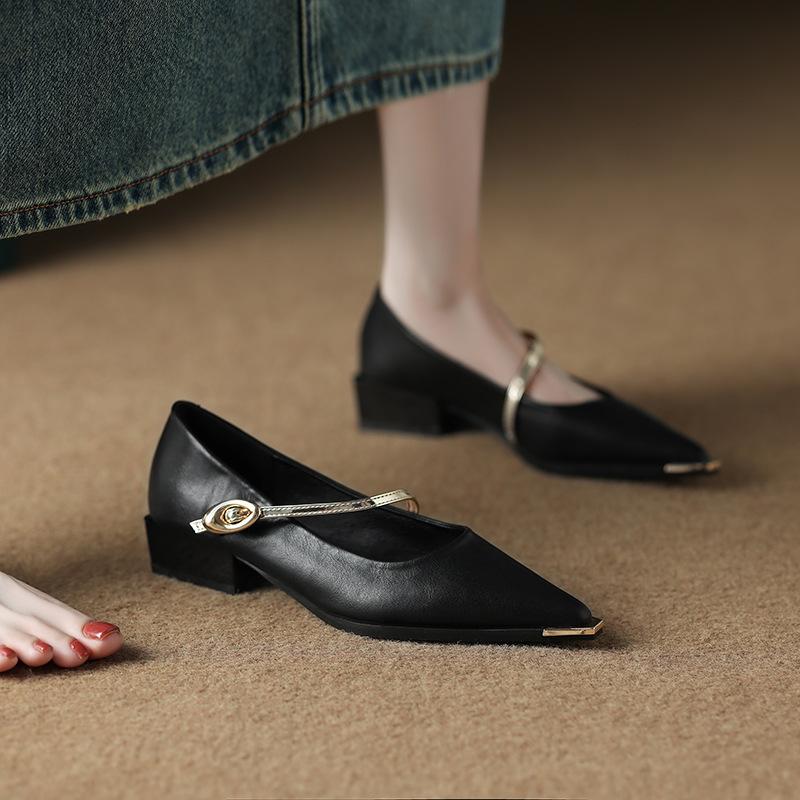 73598-6 Low-heeled beautiful pointed-toed single shoes for women's spring and autumn 2025 This year's popular fashion temperament autumn shoes