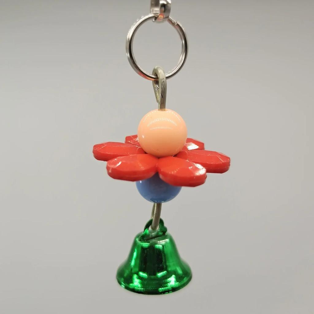 Parrot Bird Biting Toy Cute Bird Pet Flower and Bell Chewing Supplies Cage Toy Jewelry Pendant