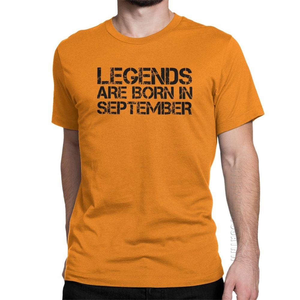Legends Are Born In September Birthday T Shirts Anniversary Birth Tshirts Unisex Short Sleeves Plus Size Present Tee 100 Cotton
