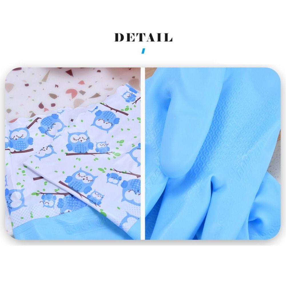 Non-slip Cleaning Rubber Gloves Waterproof Warm Plush Gloves Household Acid & Alkali Resistance Dishwashing Gloves