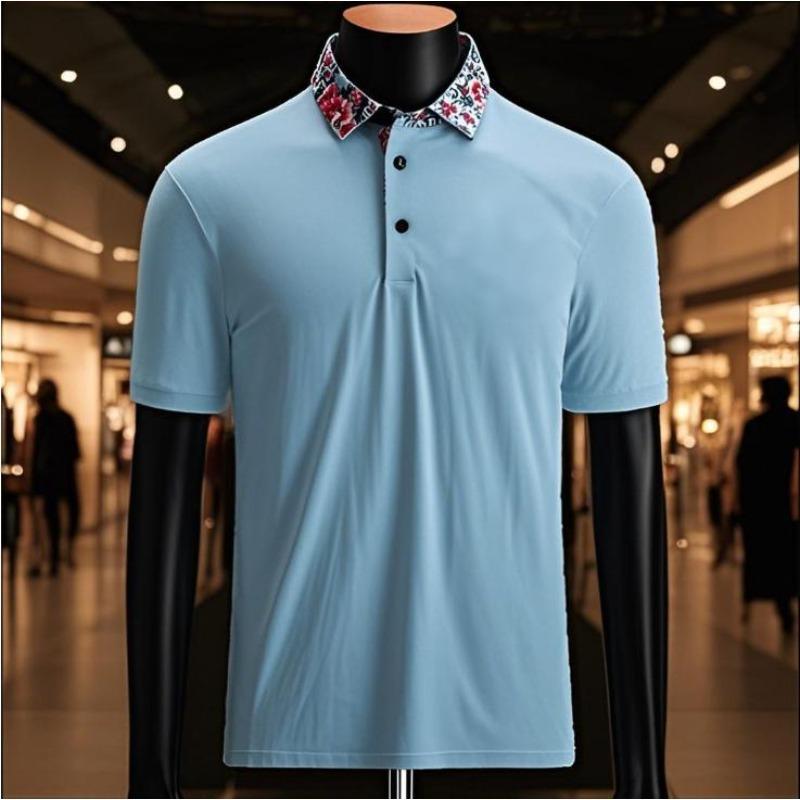 Mens Polo Shirts Short Sleeve Regular Fit Fashion Designed Shirt