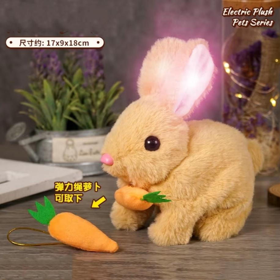 Interactive Hopping Bunny Toy - Electronic Rabbit Plush with Music, Jumping Twitching Shaking Ears Perfect Easter Gift for Kids