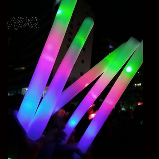 Safe Foam Light Sticks 2 Pcs Glow Sticks 19" LED Up with 3 Party Favors for Kids Modes Colorful Flashing in The Dark Wedding Favor Wands