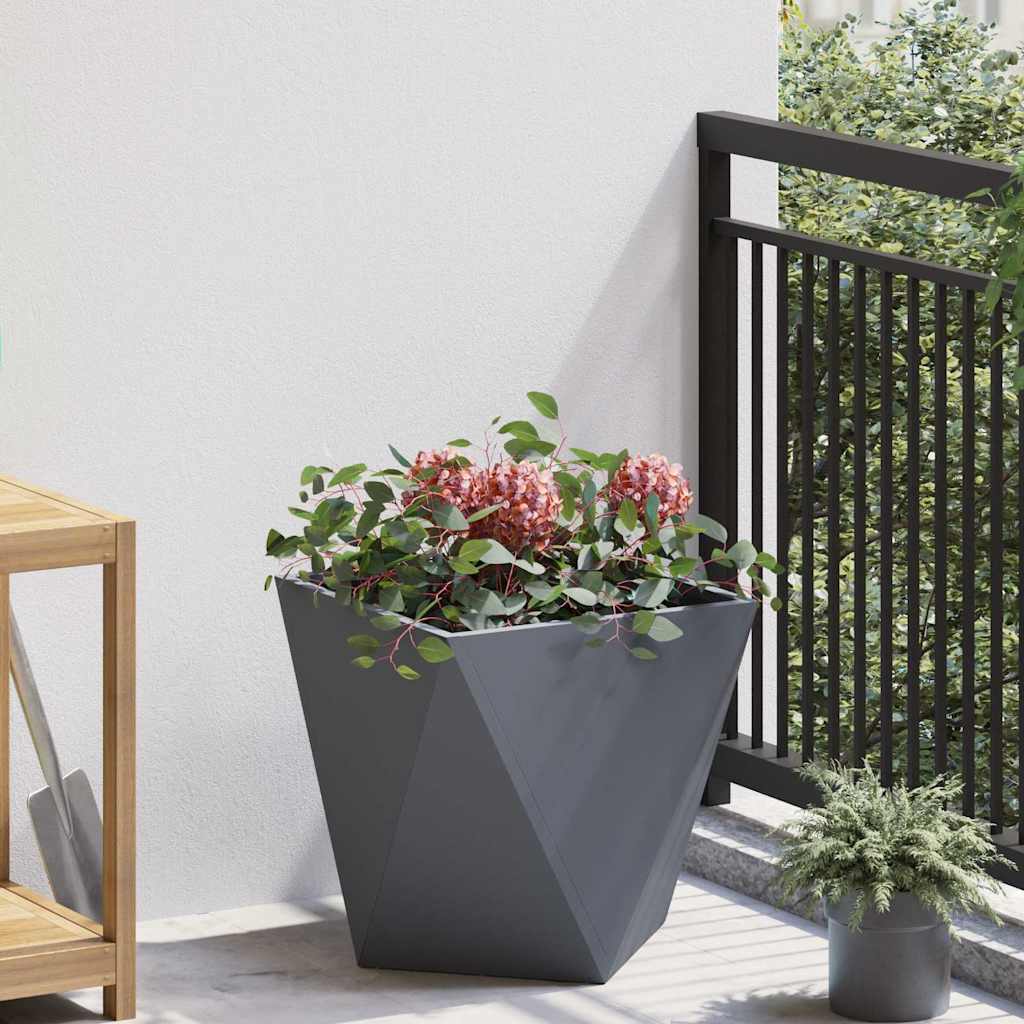 Plant Pot Anthracite 40 x 40 x 40 cm Steel