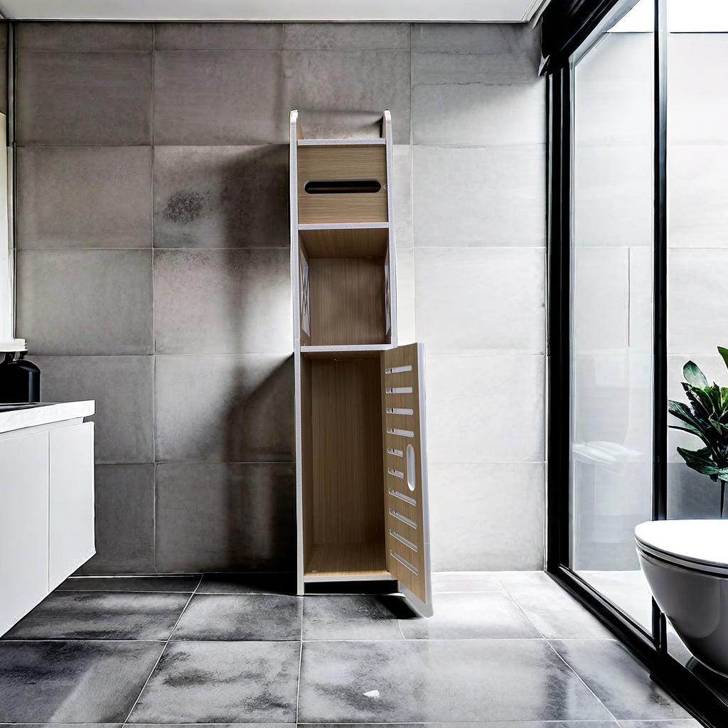 Punch-Free Bathroom Storage Rack: High-End Bathtub & Toilet Side Cabinet