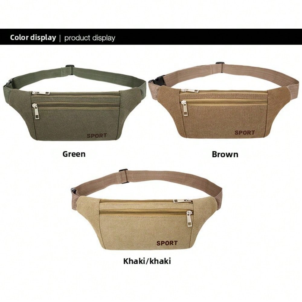 New Men's Waist Bag for Outdoor Leisure, Large Capacity Business Cashier, Coins, and Mobile Phone Pocket