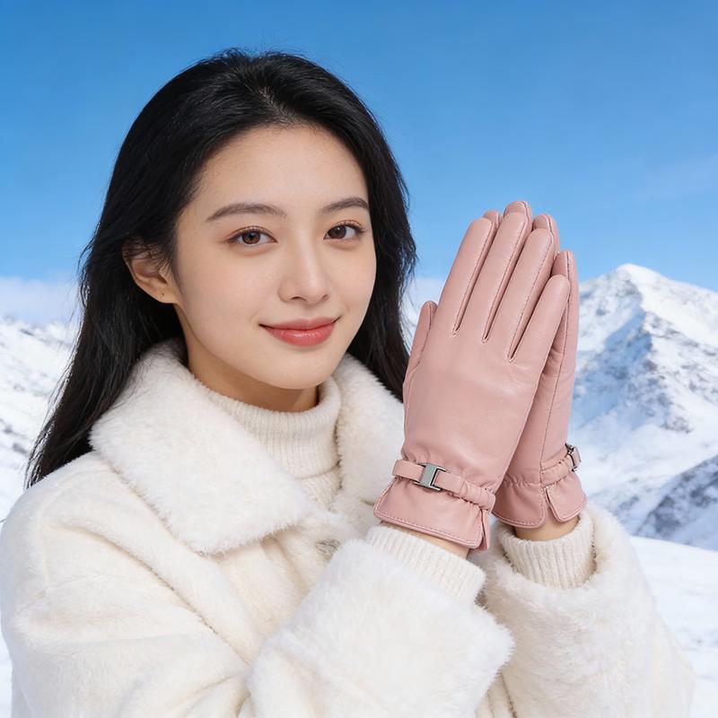 

Women s Winter Warm PU Leather Touchscreen Gloves