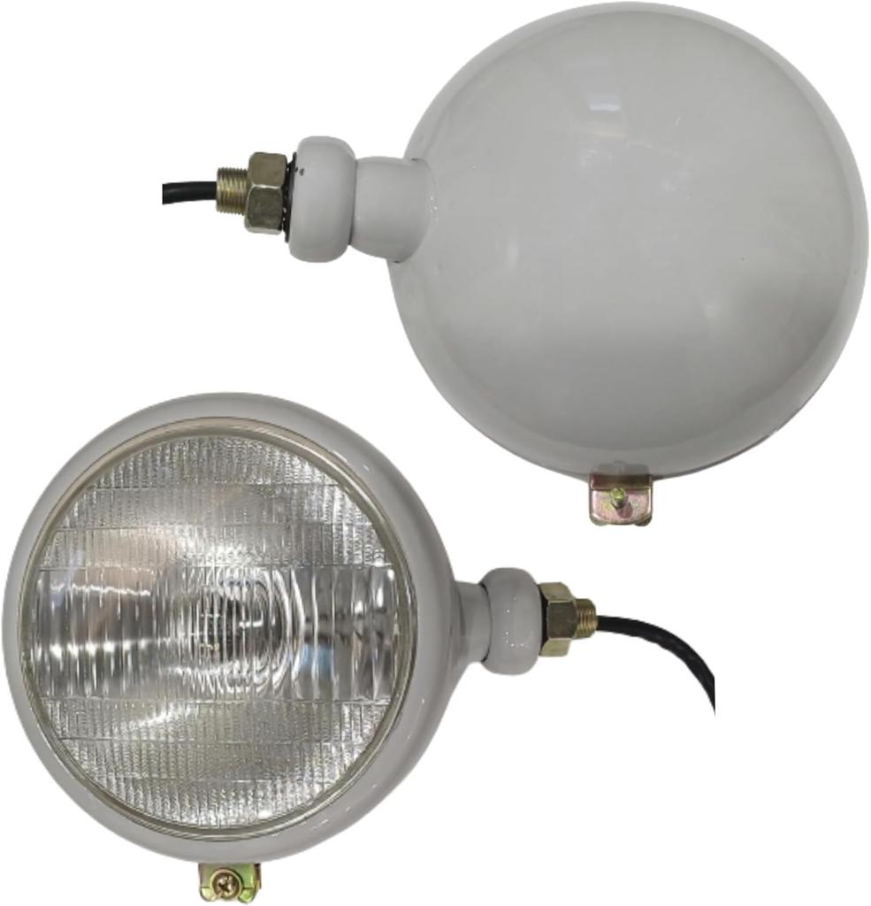 Tractor Headlights Replacement Parts For Ford 2N 9N 8N 600, 800 Headlight 12V Bulbs Massey Ferguson 35 35X 65 765 Case/Ih (Grey)