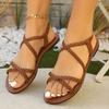 Fashion New Style Popular Women's Fashionable Solid Color Features Trend Anti-slip Wear-resistant Soft Soled Flats Sandals Zapatos Mujer