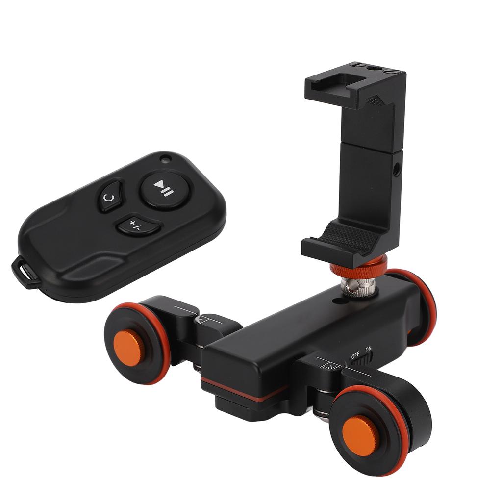 YELANGU Carrello Elettrico Motorizzato per Fotocamera Binario Elettrico Slider per Binario 3 Velocità con Telecomando Clip per Telefono