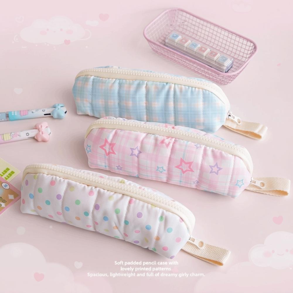 Multifunctional Pencil Case Lattice Stationery Bag Aesthetic Pencil Bag School