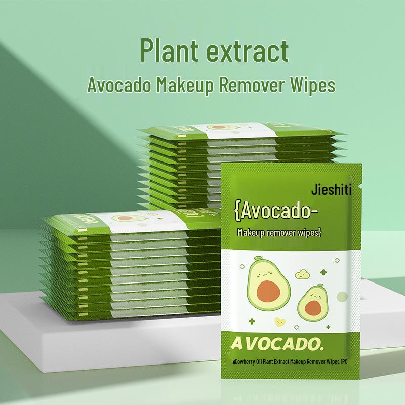

Avocado Plant Essence Makeup Remover Wipes - Single Pack, Celebrity-Endorsed Cleansing Wipes