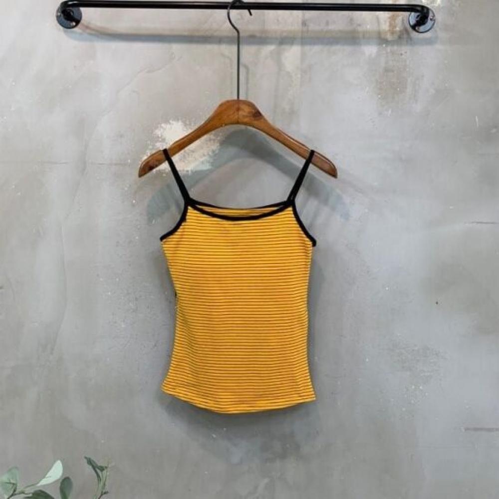 C S In The Room ladieS Cami Top With Built In Bra Stripe 4Color
