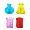 4Pcs Shatterproof Graduated Beakers Set Stackable Clear ABS Measuring Cup for Science Experiments and Kitchen Cooking