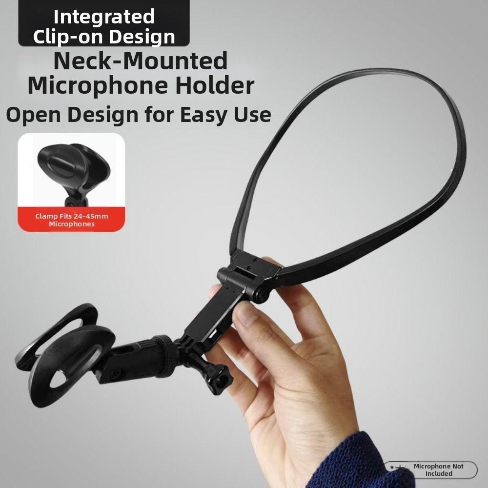 Stable Neck Microphone Holder Easy Setup Microphone Bracket Hands-Free Hanging Mic Stand  Classroom