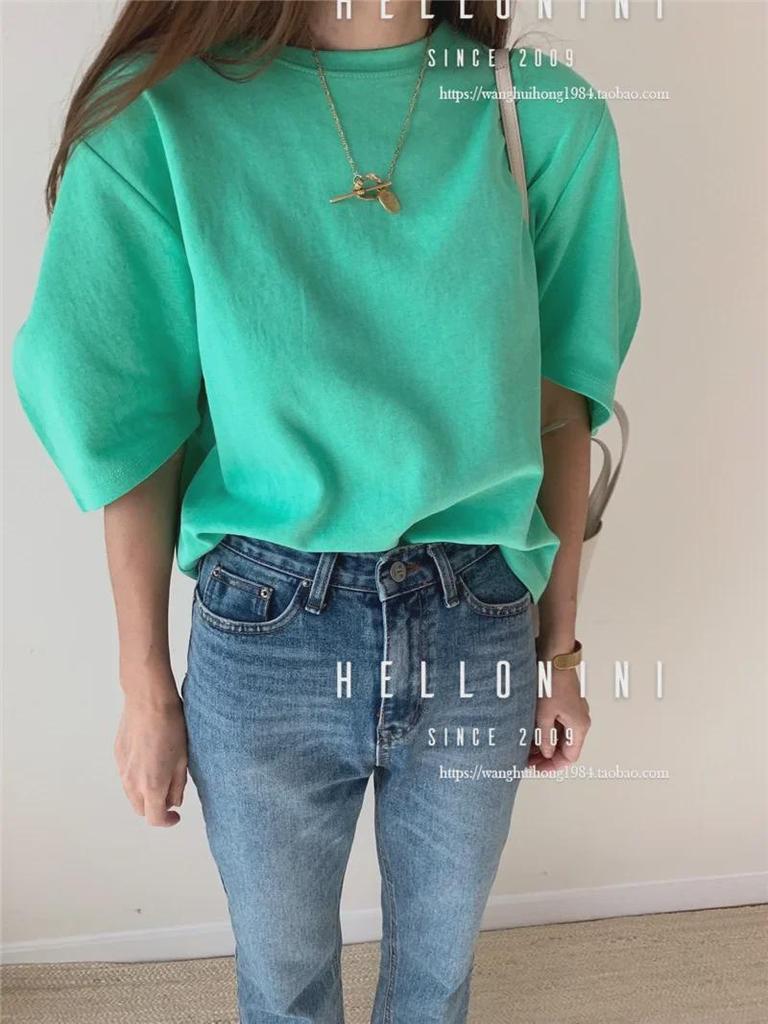 Korean Dongdaemun INS Style Casual Bubble Sleeve T-Shirt for Women