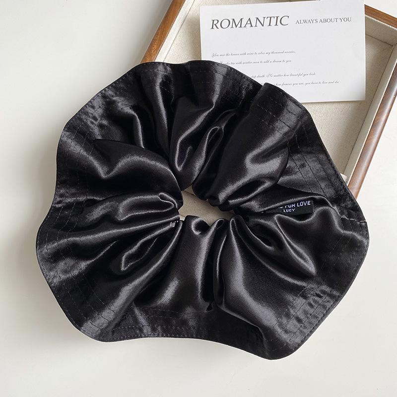 

Большой атласный блестящий ободок для женщин - корейский модный аксессуар для волос чёрный