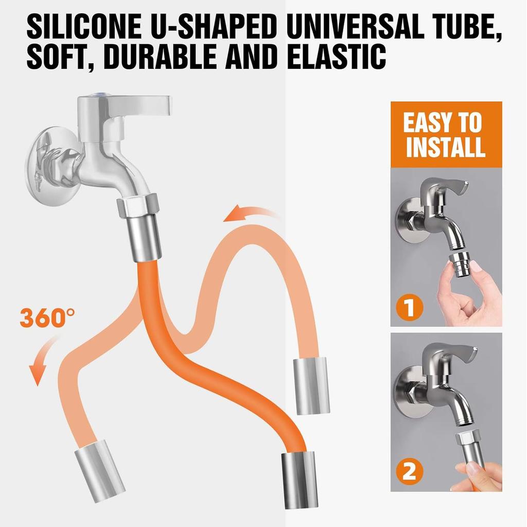 Faucet Extension Extender Bathroom Adjust Free Bending Splashproof Universal 360 Degree Extension Tube Adapter For Kitchen Sink