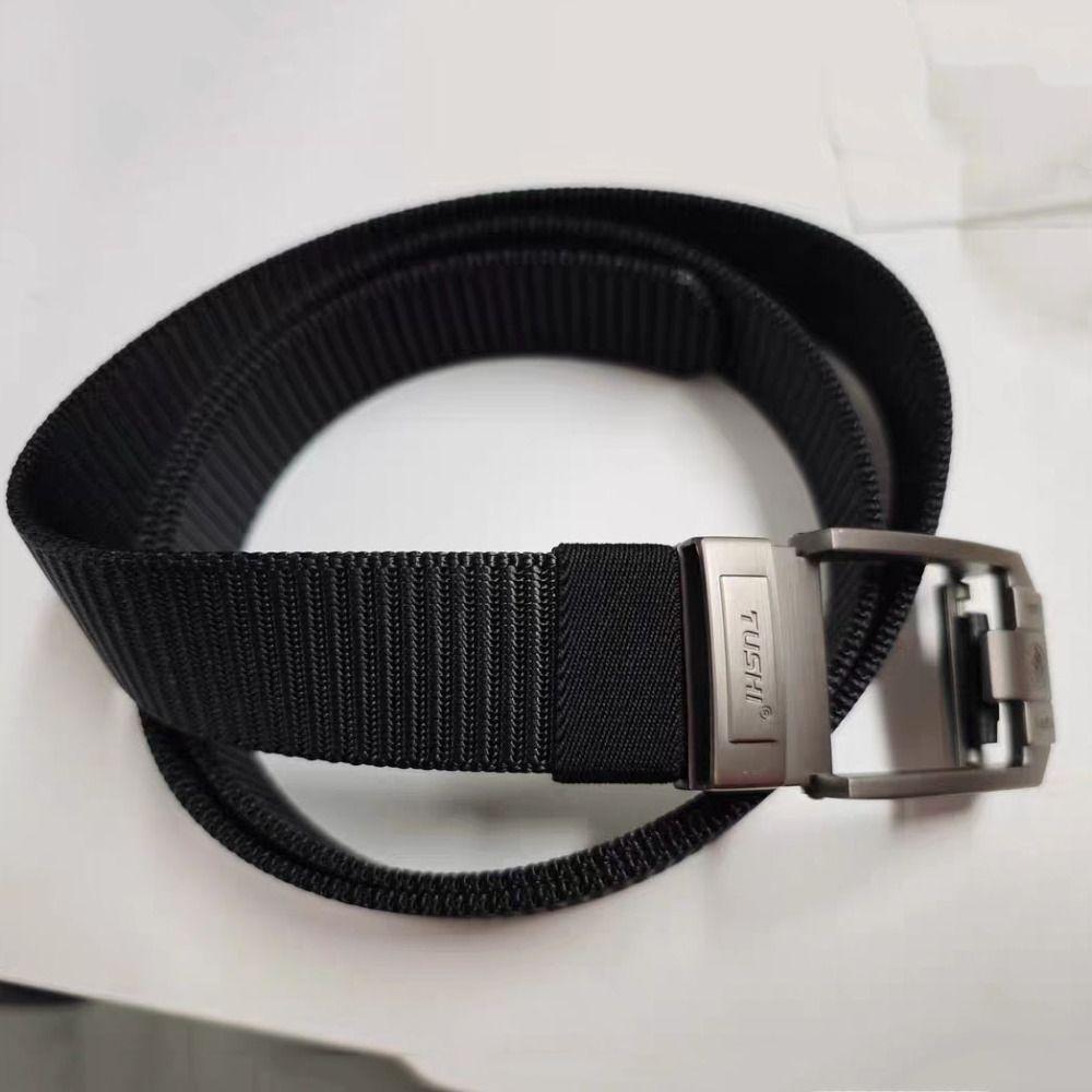 Versatile Men Nylon Zinc Zinc Alloy Belt Retro Letter Casual Belts Fashion Pin Buckle Belt  Jeans Matching