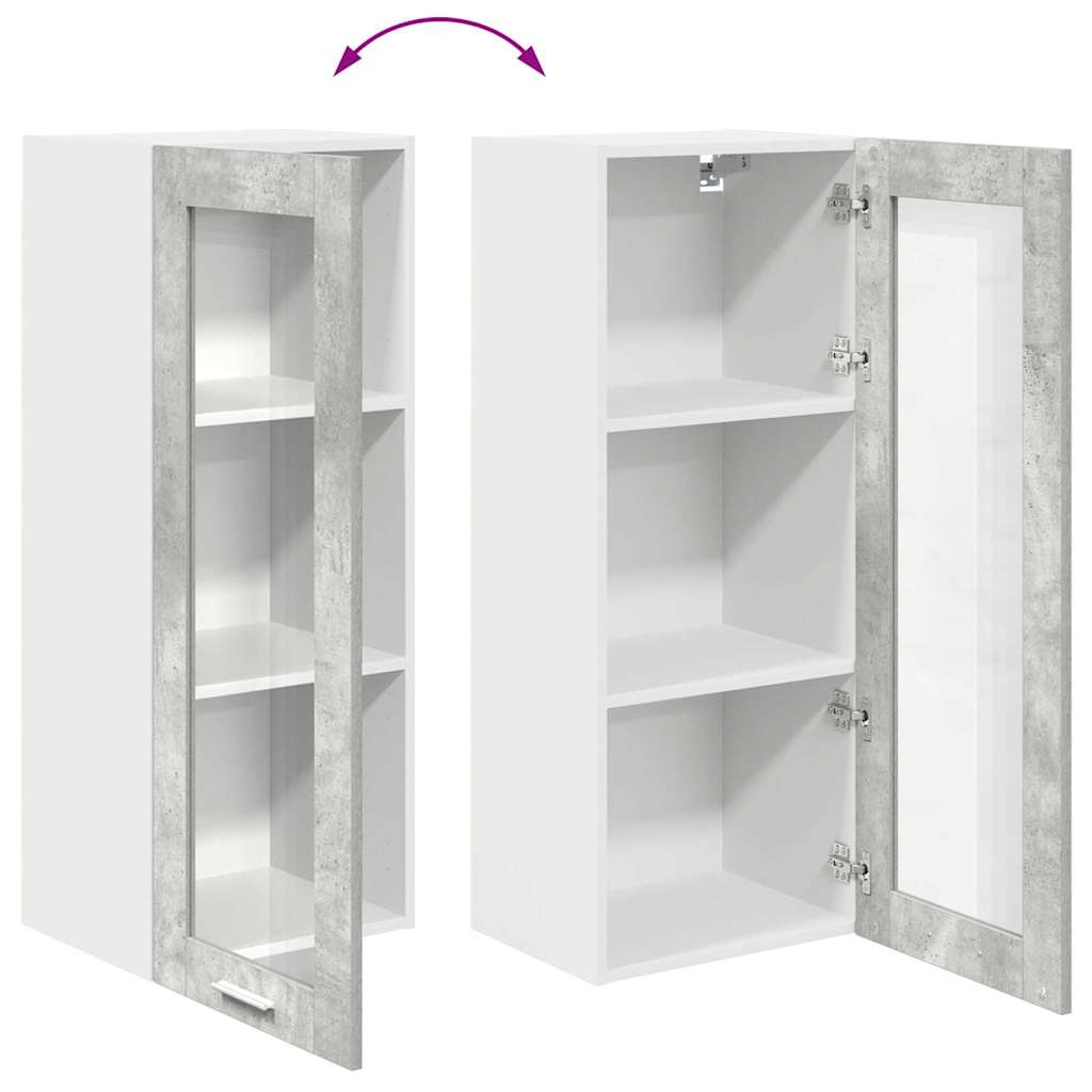 Hanging Cabinet with Door Concrete Grey 40 X 31 X 100 Cm Engineered Wood