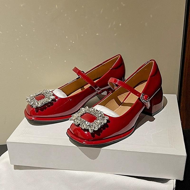 2024 women Autumn New Style Luxury Rhinestone Brand Design Female Mary Jane Shoes Elegant Banquet Party Women High Heels Zapatos