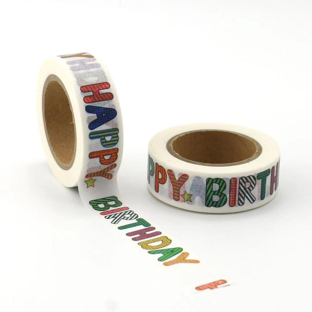 

Korean Retro Colorful Happy Birthday Washi Tape Sticker Set