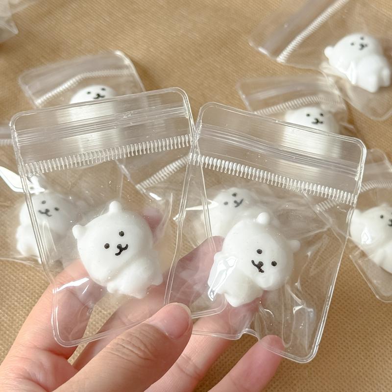 Squishy Toy Cute Tiny Bear Stress Ball Keychain Anti-stress Fidget Toy Self Deprecating Bear Pendant Squeeze Toy