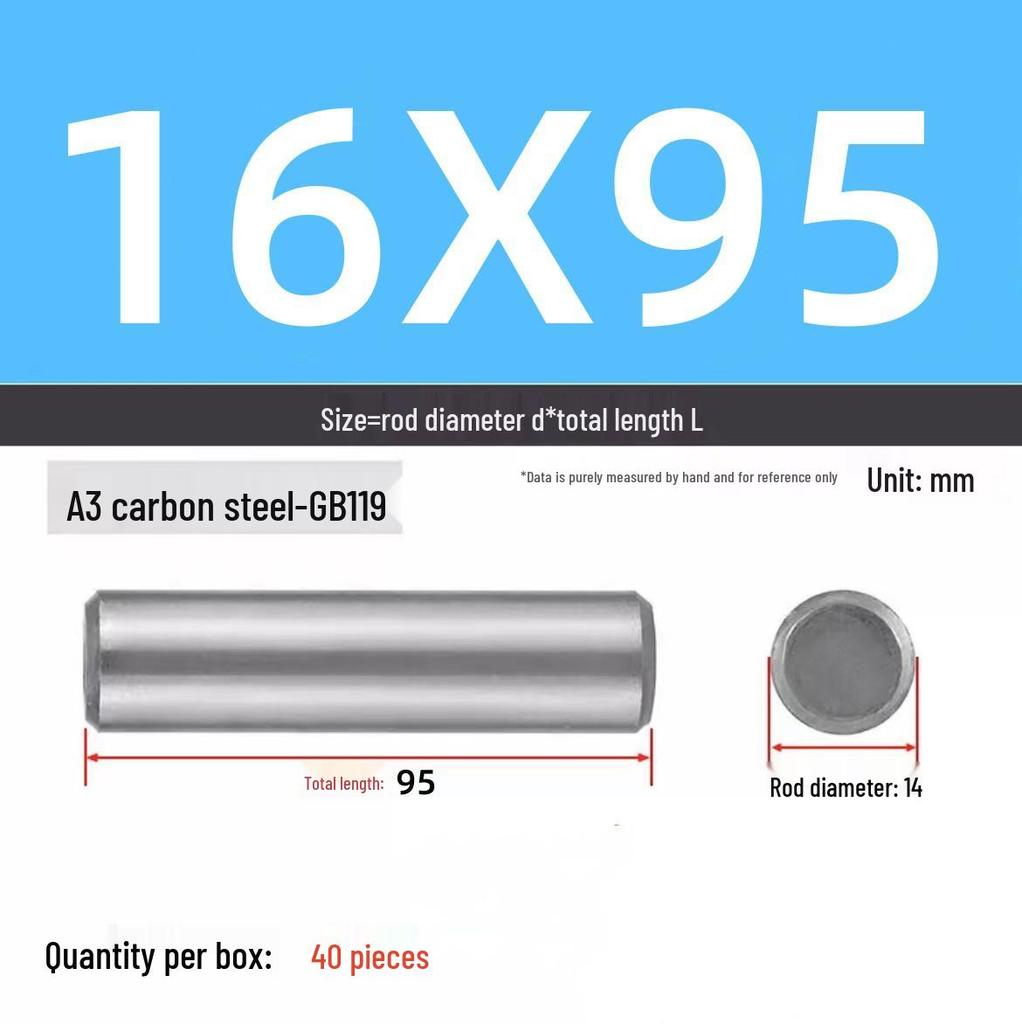 Cylindrical Dowel Pin, GB119, A3, Natural, M16-M20 Specifications Complete