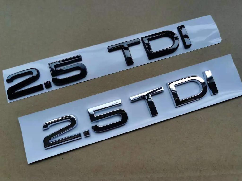QR1 1X Chrome glossy black ABS 2.5 TDI Car Body Rear Trunk Emblem Badge Sticker for m1 Accessories