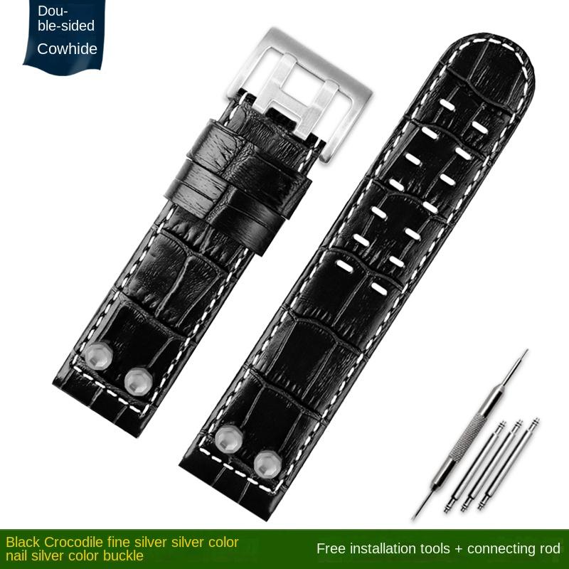 For Hamilton Khaki Field H78646733 H78626583 Metal Rivet Watchband 22 24mm Leisure Business Genuine Leather Watch Strap Bracelet