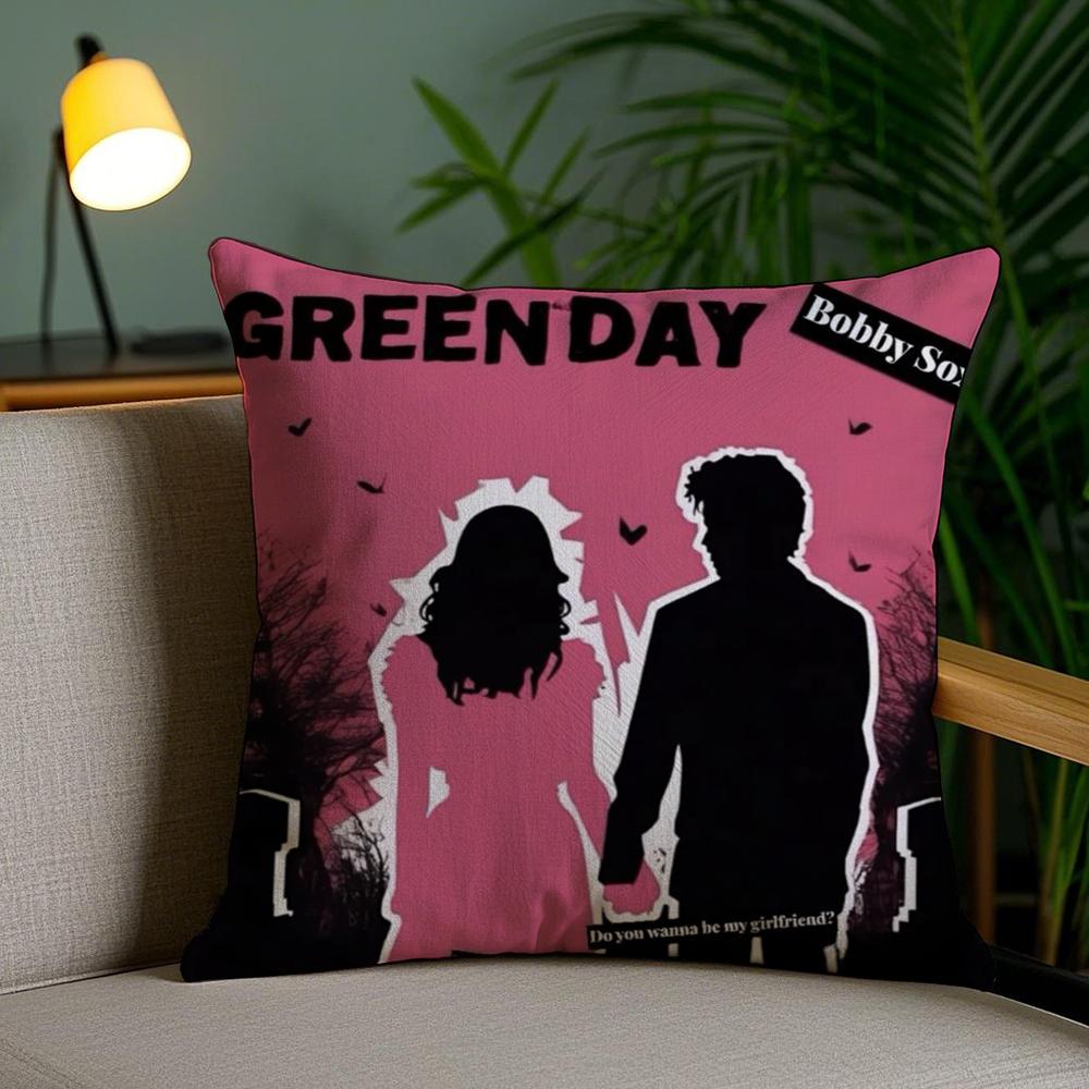 G-Green Day S-Saviors Cushion Cover Soft Short Plush Double-Sided Printing Home Decor Machine Washable Pillow Case Gift