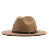 European and American style spring and autumn winter imitation felt big brim hat British retro woolen top hat men's and women's travel Panama jazz hat