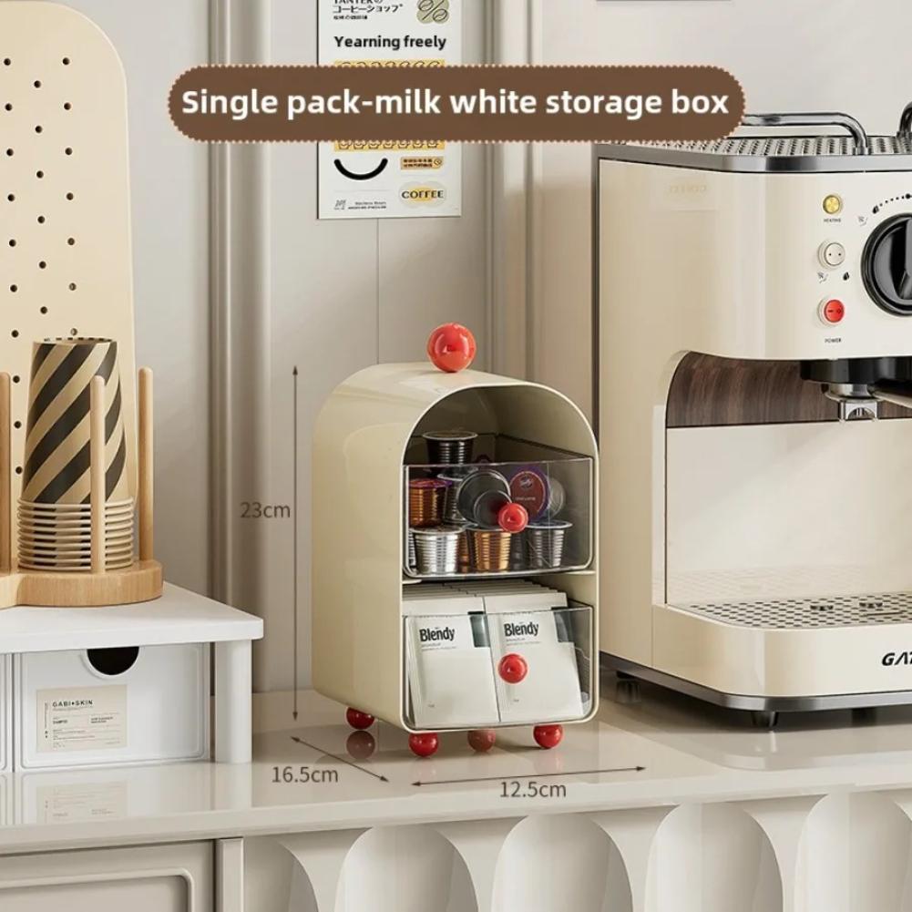 Desktop Coffee Organizer Corner Tea Bag Storage Box Drawer Sle Office Tea Water Room Table Storage Rack Capsule Coffee Organizer