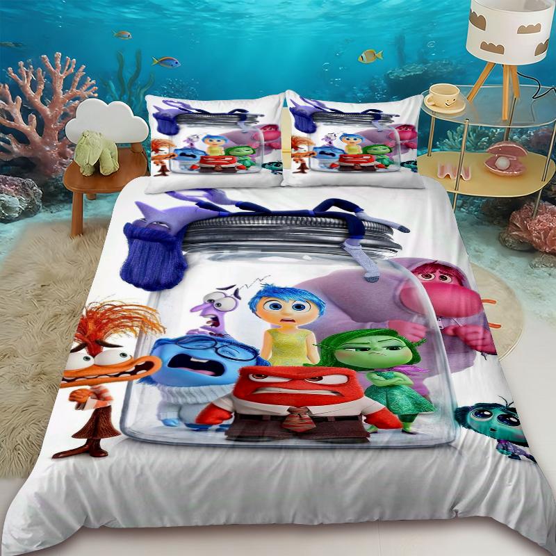 

Teens Youyou Duvet Cover Inside Out Cartoon Anime Bedding Set Quilt Cover with 2 Pillocase Bedroom Children Gifts 135x200cm