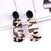 Suijue Jewelry Dongdaemun Earrings, Acrylic, Geometric Shell Pattern Earrings Women