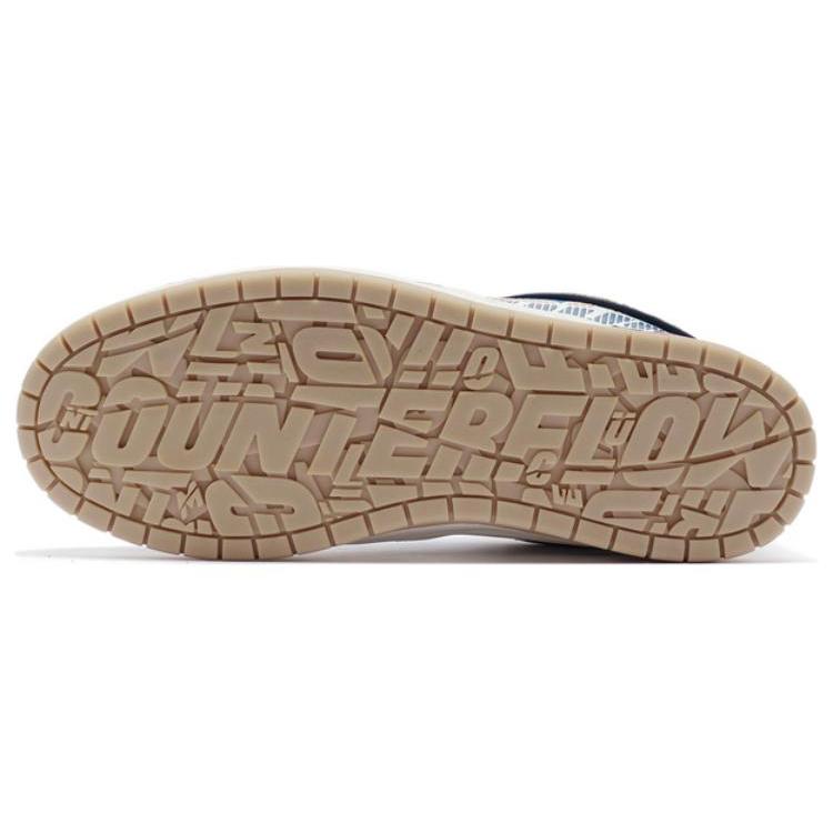 Li Ning CF Tracing The One Classic Slip Resistant Abrasion Resistant Low top Skateboard Shoes Men's White Blue AGCR349-2