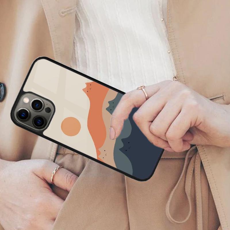 

Cartoon Cat Landscape Art Minimal Magnetic Phone Case For APPLE iPhone 17 Air 16 14 13 12 Pro Max 15 Plus Wireless MagSafe Cover iPhone 13mini