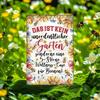 Putuo Decor Vintage German Metal Sign - "This Is Not a Messy Garden" Quote with Bee & Floral Design, Rustic Home Farmhous