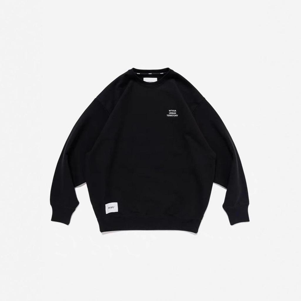 Unisex Japanese WTAPSWUT Pure Cotton Loose Fit Lettered Pullover Hoodie Sweater