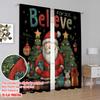 2 Stück, 2D-Flachdruck Kreative Vorhänge Weihnachtsmann mit Geschenken1 Vielseitiges Polyester (ohne Stange) Perfekt für Heimdeko